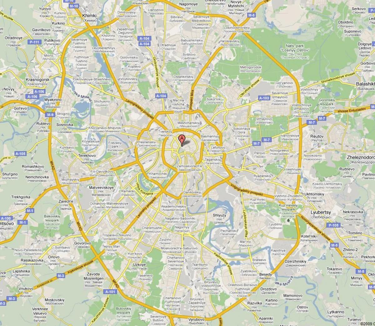 Moskva pinggir bandar peta