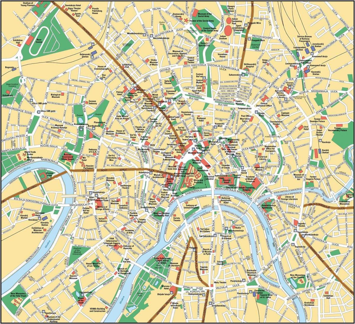 peta Moscow dalam bahasa inggeris