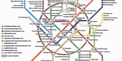 Metro Moscow peta dalam bahasa inggeris